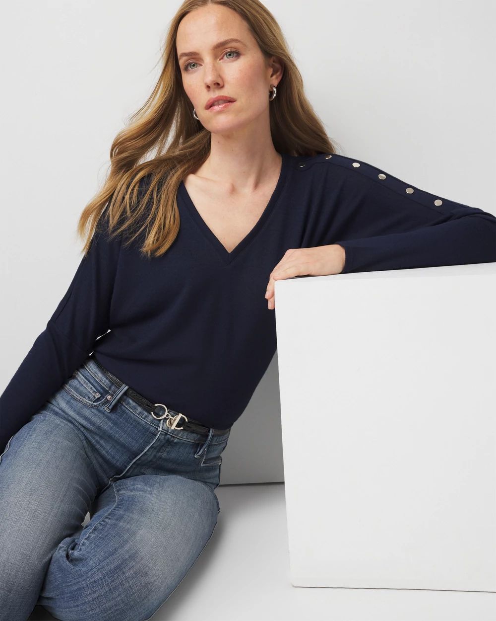 Snap Detail Dolman Sleeve Top | White House Black Market
